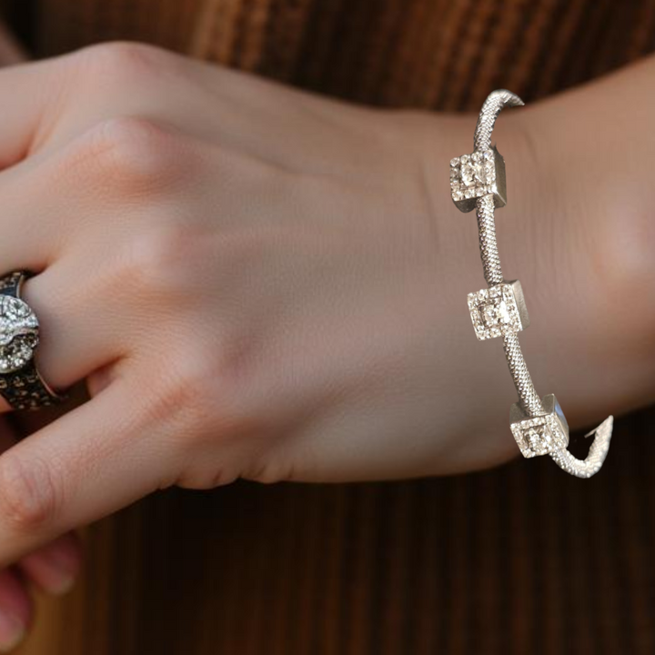 White Gold & Diamond Cable Bracelet