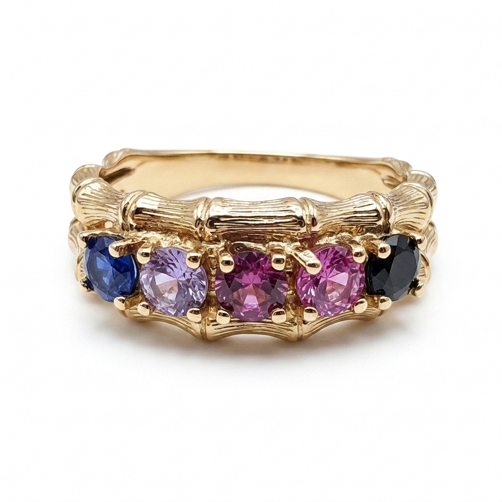 Multi-Gem Family Unity Ring - Estate Jewelry Priced Right
