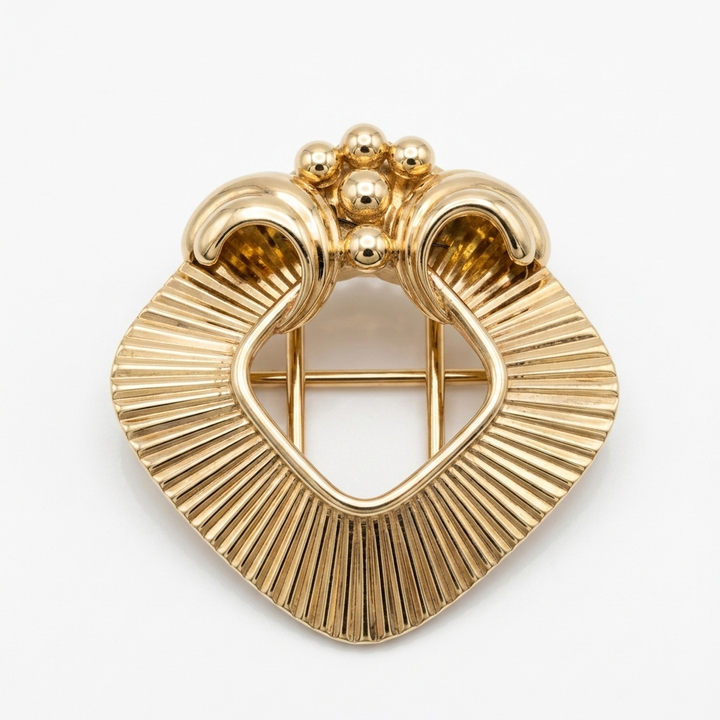 Vintage 14K Gold Bold Art Deco Cartier Brooch