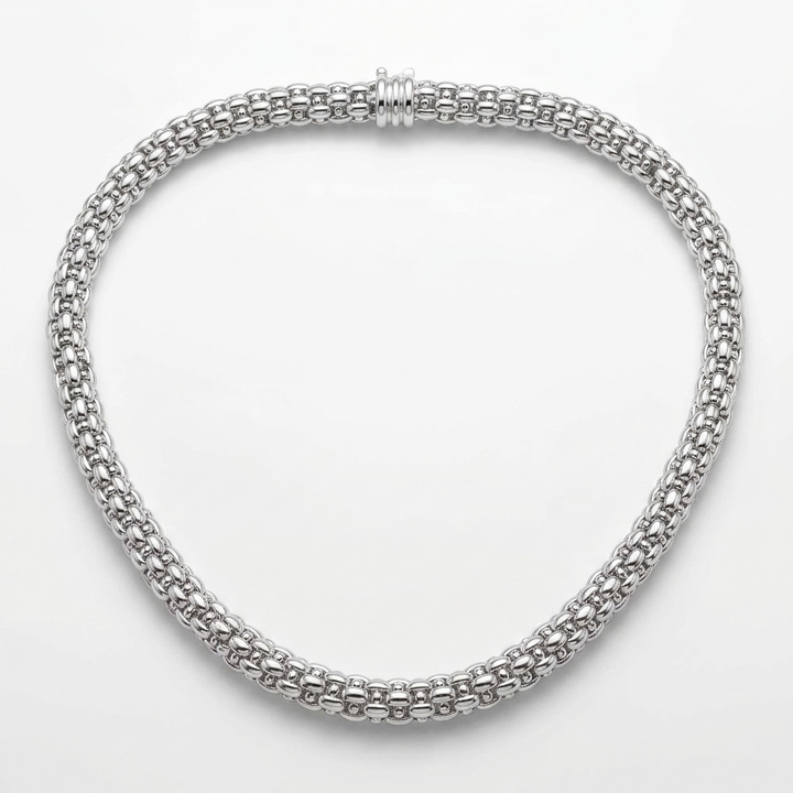 FOPE Italy 18K Gold Novecento Mesh Link Necklace - Estate Jewelry Priced Right