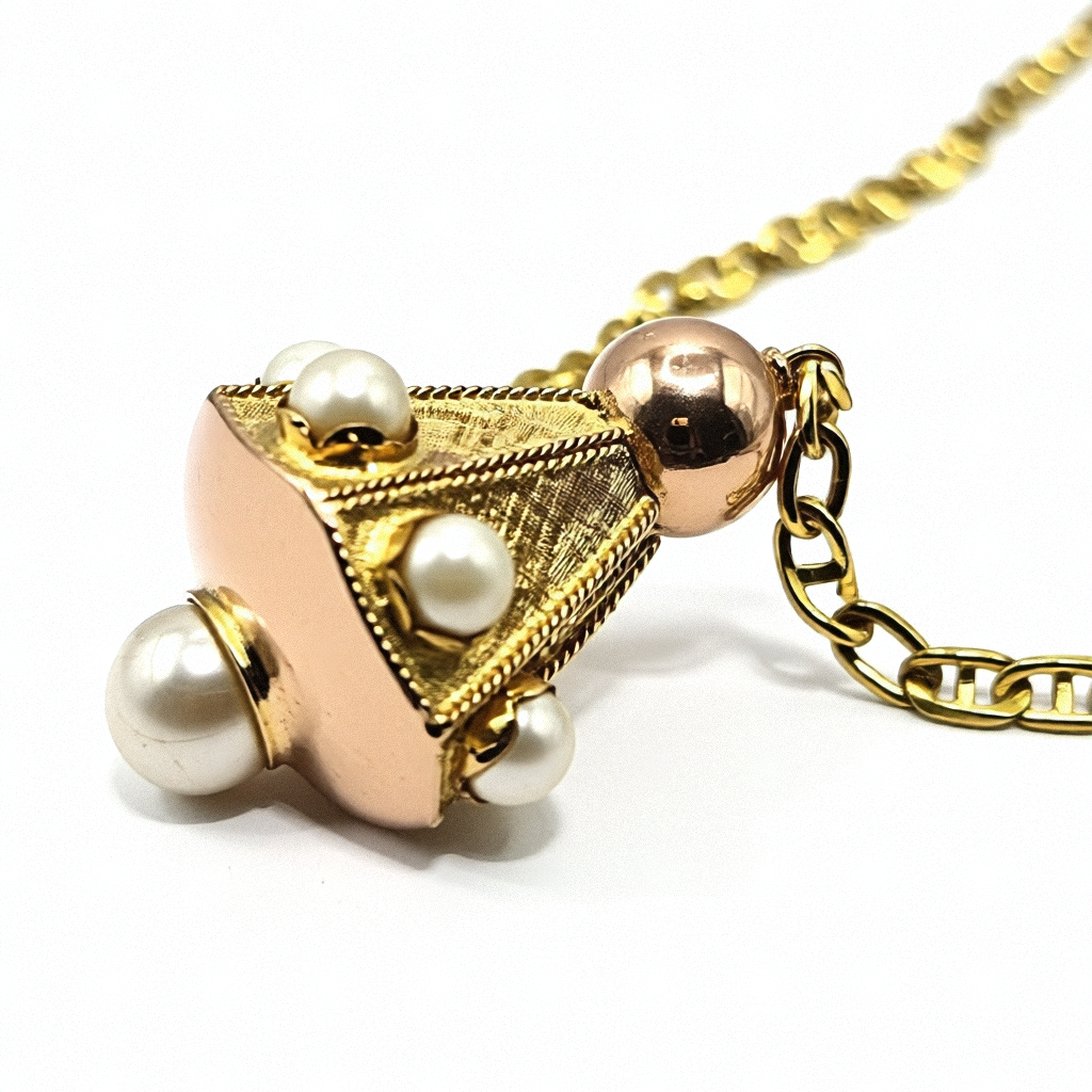 Gold & Pearl Etruscan Revival Necklace - Estate Jewelry Priced Right