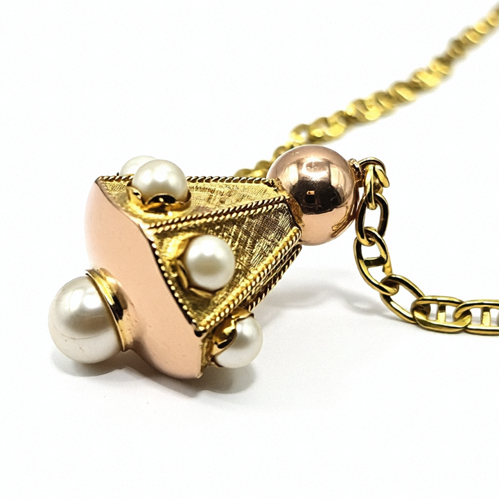 Gold & Pearl Etruscan Revival Necklace - Estate Jewelry Priced Right