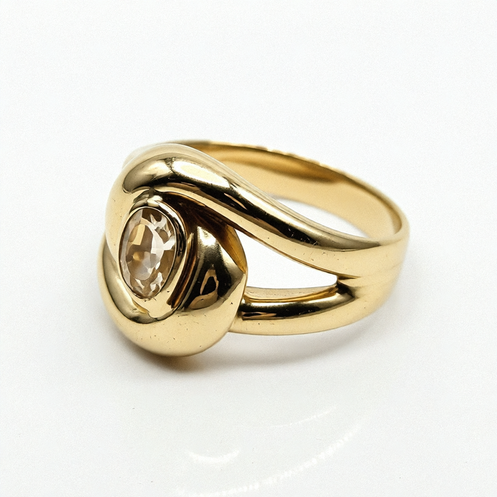 Sparkling Lt Orange Citrine Gold Ring - Estate Jewelry Priced Right