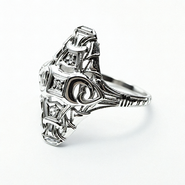 14K Gold & Diamond North South Statement Ring