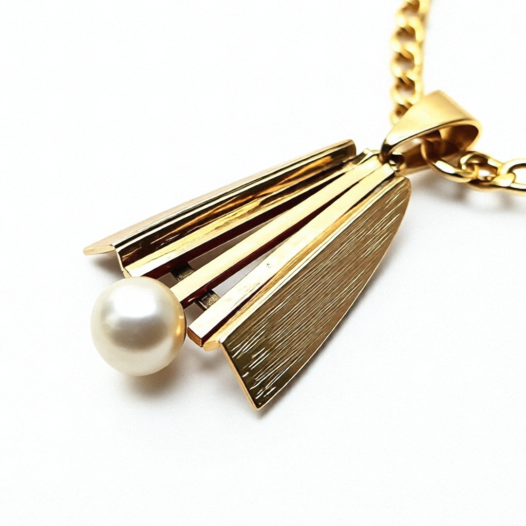 14k Gold & Solitaire Pearl Pendant Necklace - Estate Jewelry Priced Right