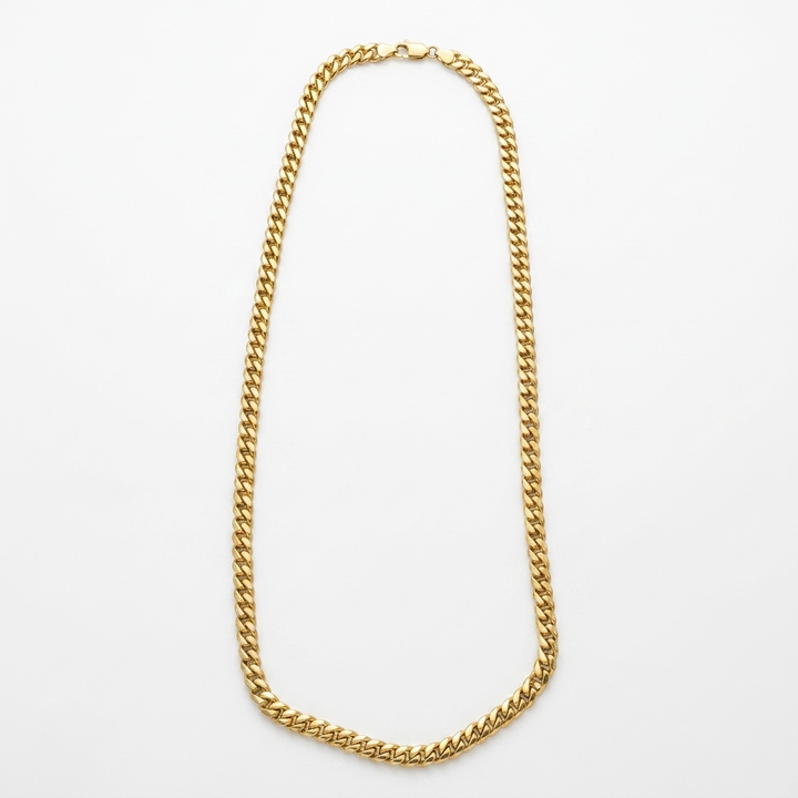 14K Gold Traditional Cuban Link Necklace