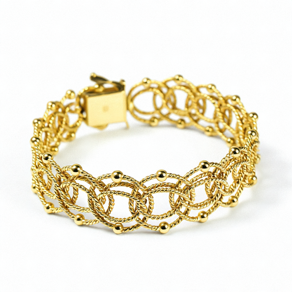 Gold Rope Twist Evening Bracelet - Estate Jewelry Priced Right