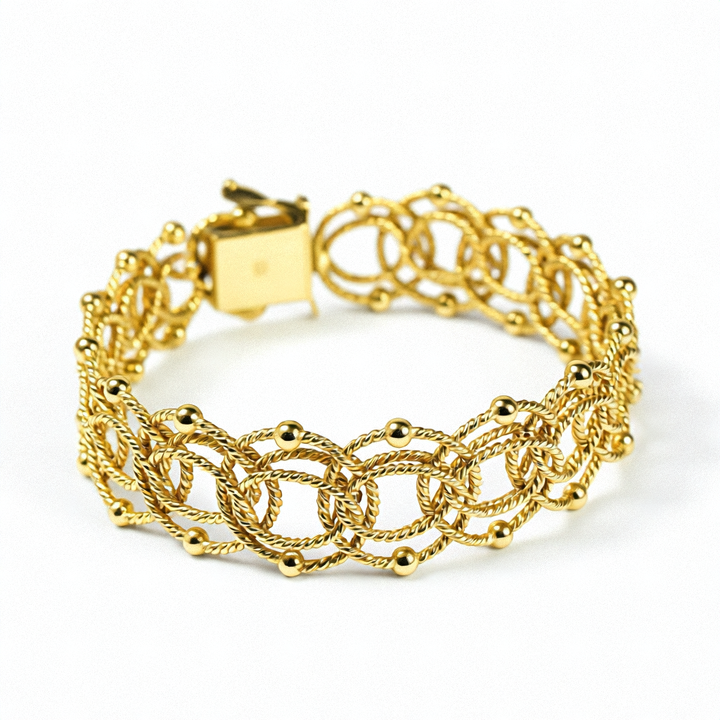 Gold Rope Twist Evening Bracelet - Estate Jewelry Priced Right