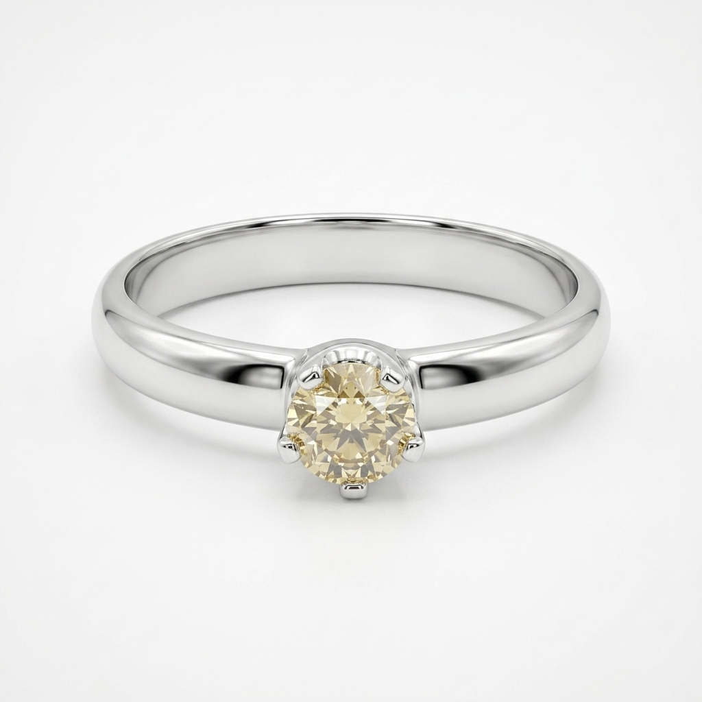 Gold and Solitaire Diamond Petite Ring - Estate Jewelry Priced Right