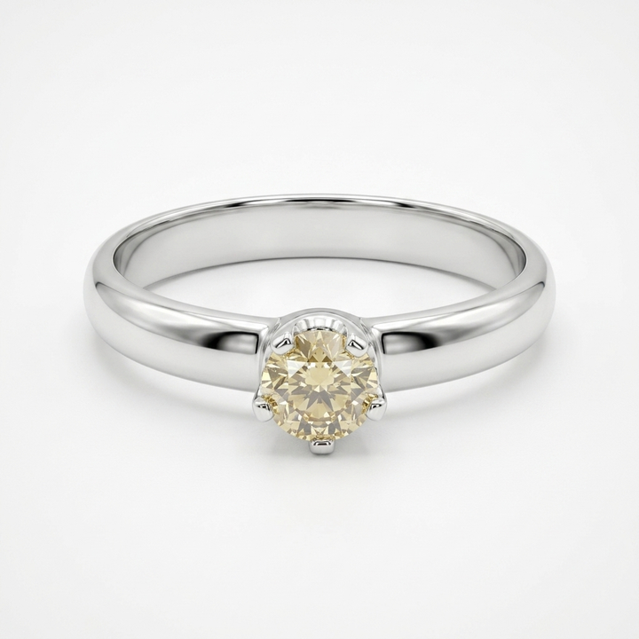 Gold and Solitaire Diamond Petite Ring - Estate Jewelry Priced Right