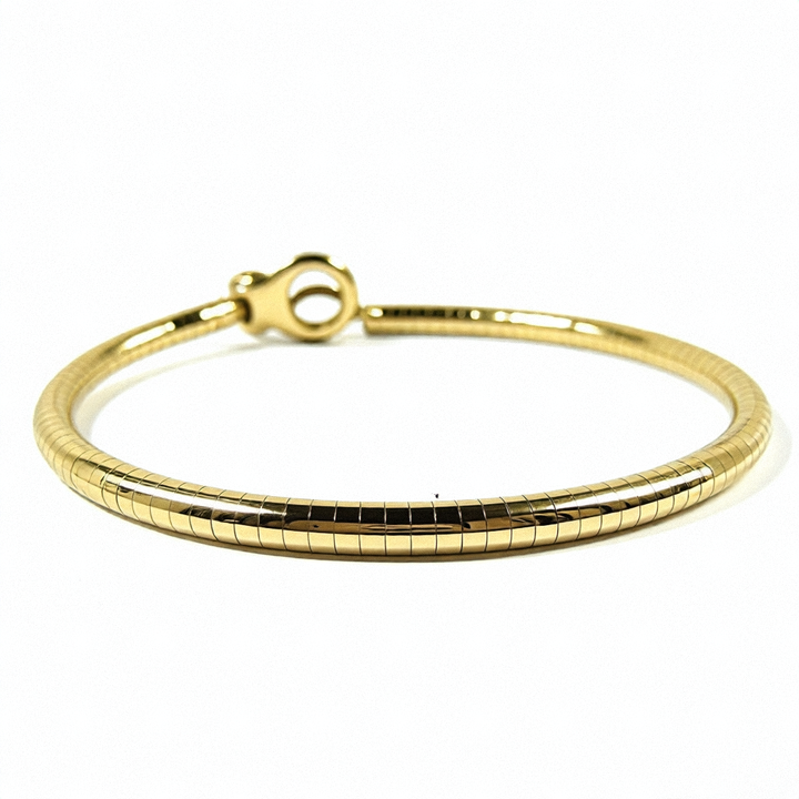 Yellow Gold Slinky Omega Link Necklace - Estate Jewelry Priced Right