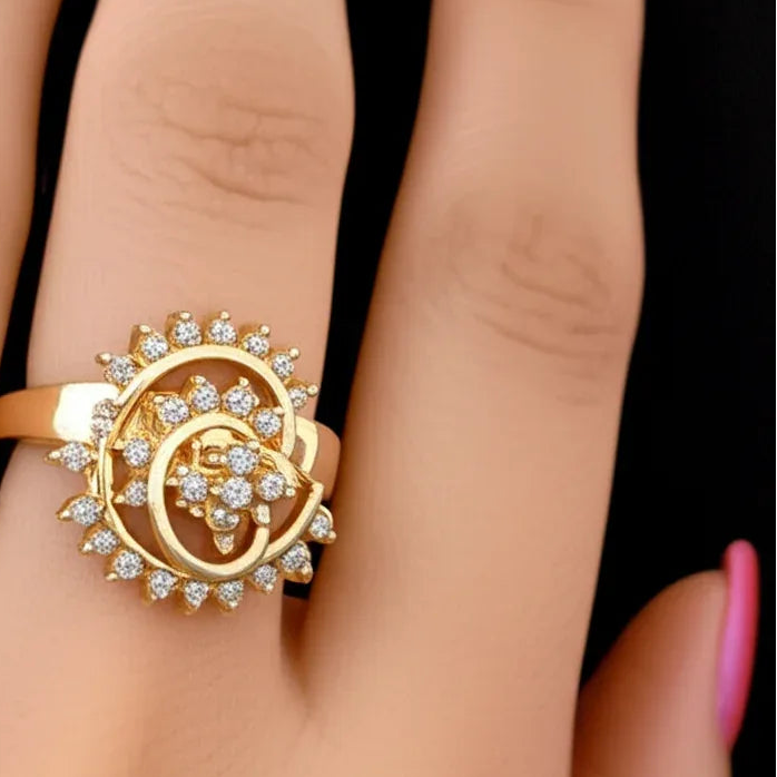 Gold & Diamond Cascading Swing Ring - Estate Jewelry Priced Right