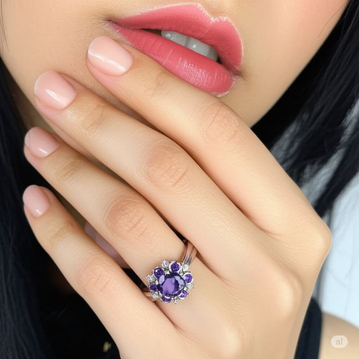 Gold, tourmaline & Crystal Statement Ring