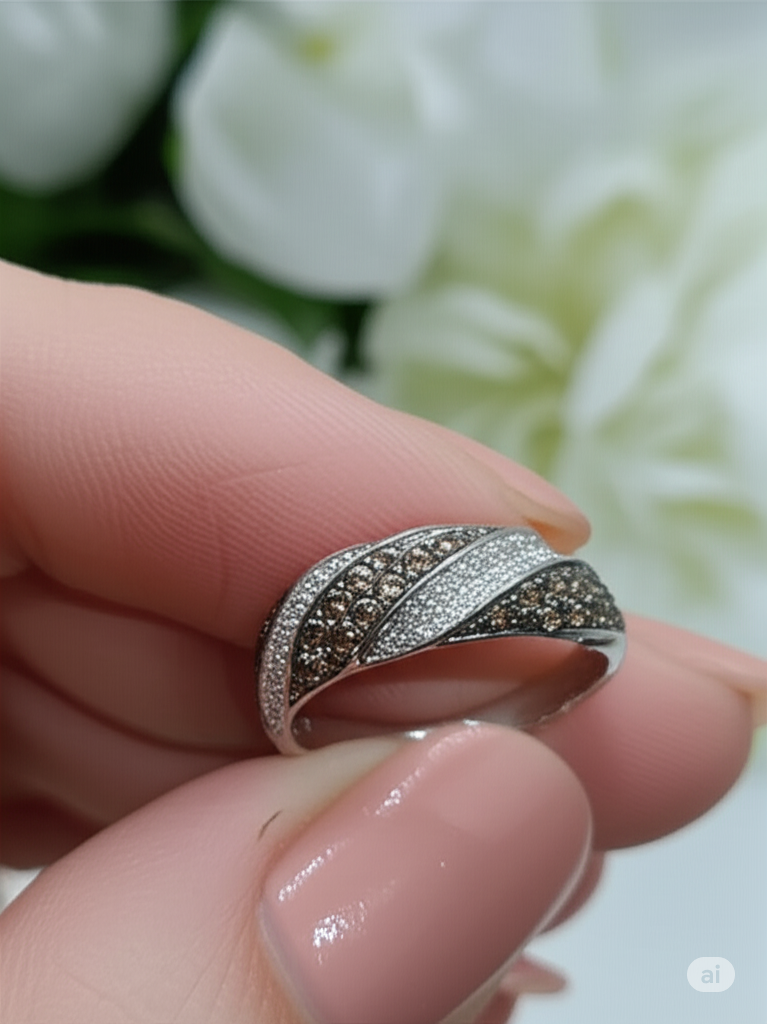 Gold & Diamond Cascading Cluster Ring