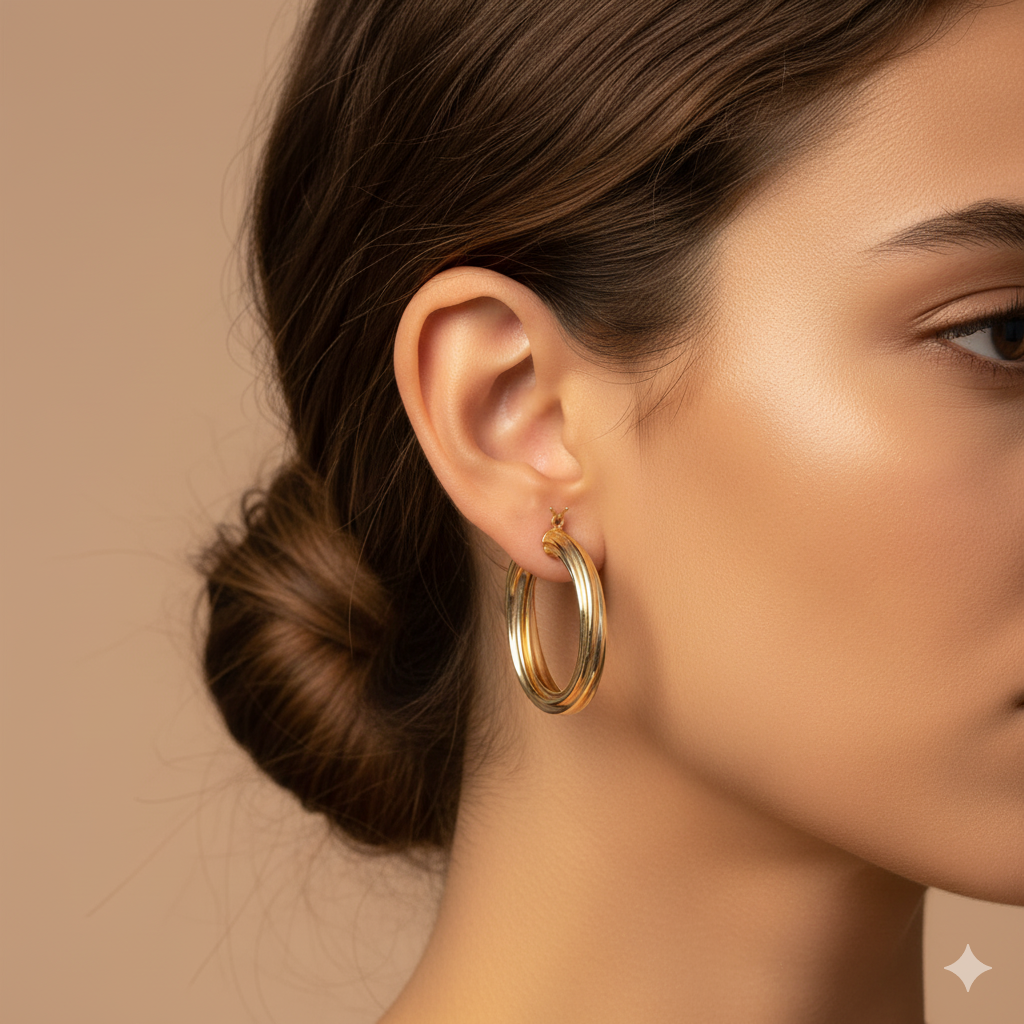 14k Gold Twisted Hoop Earrings
