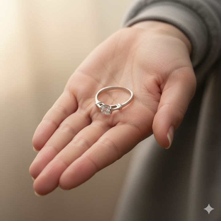 Gold & Clear Quartz Simulant Diamond Ring