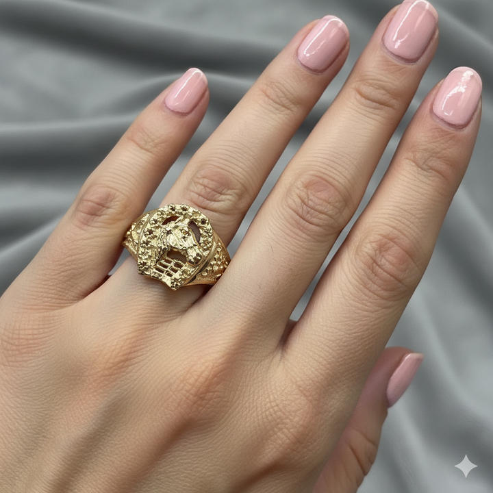 Gold Equestrian Winners Circle Ring