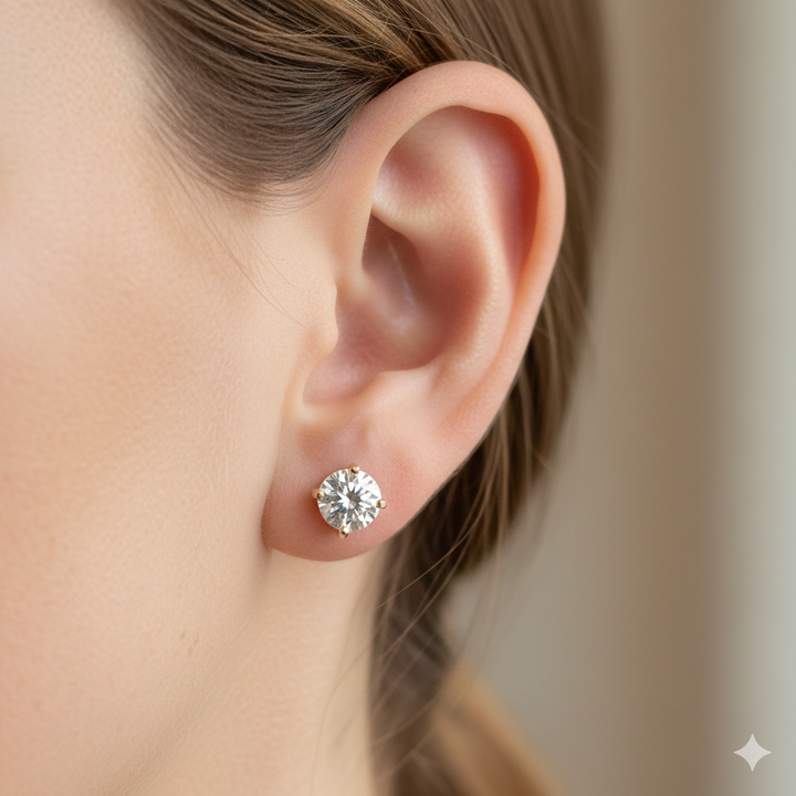 14K Gold & Diamond Stud Earrings