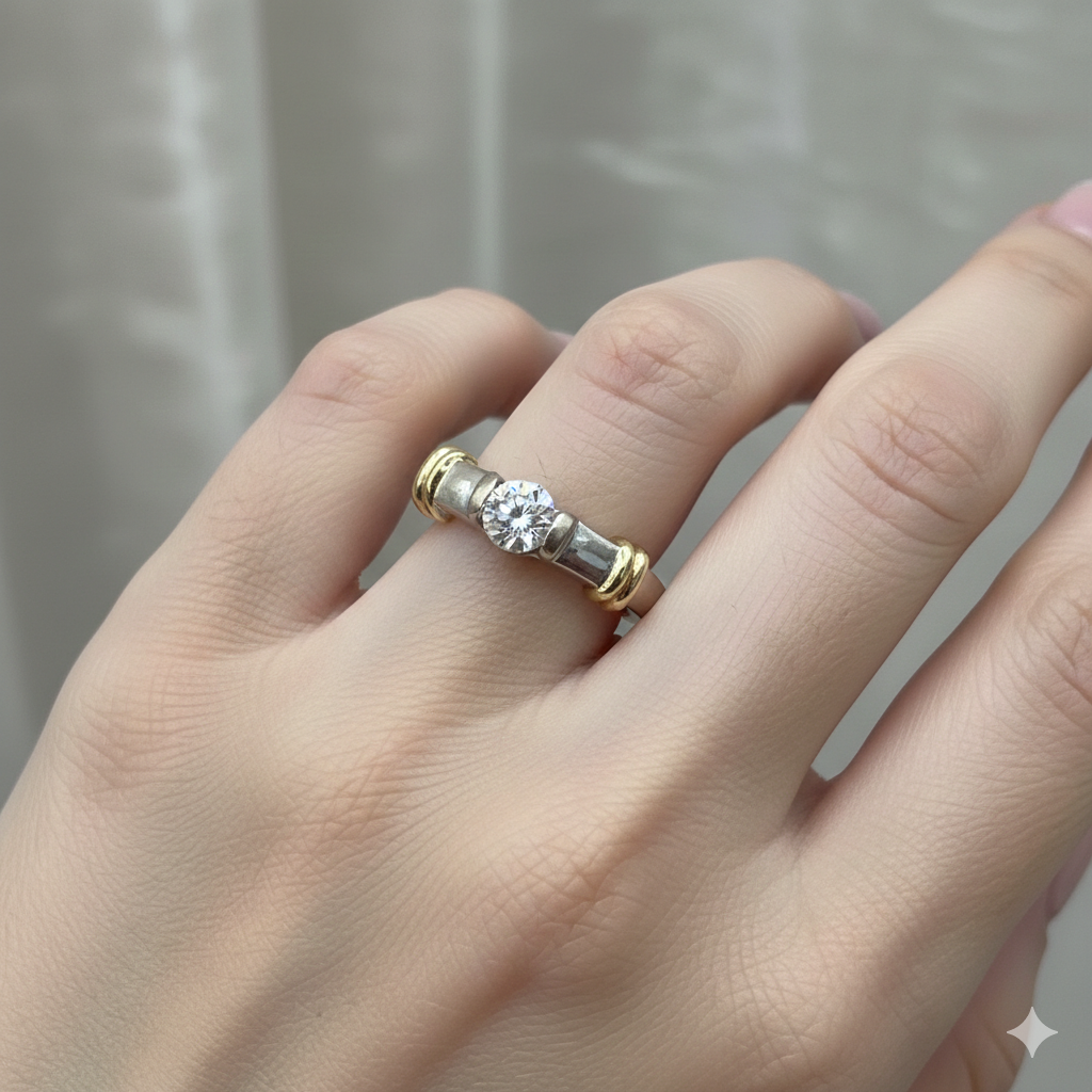 14K Gold & Accented Solitaire Diamond Ring