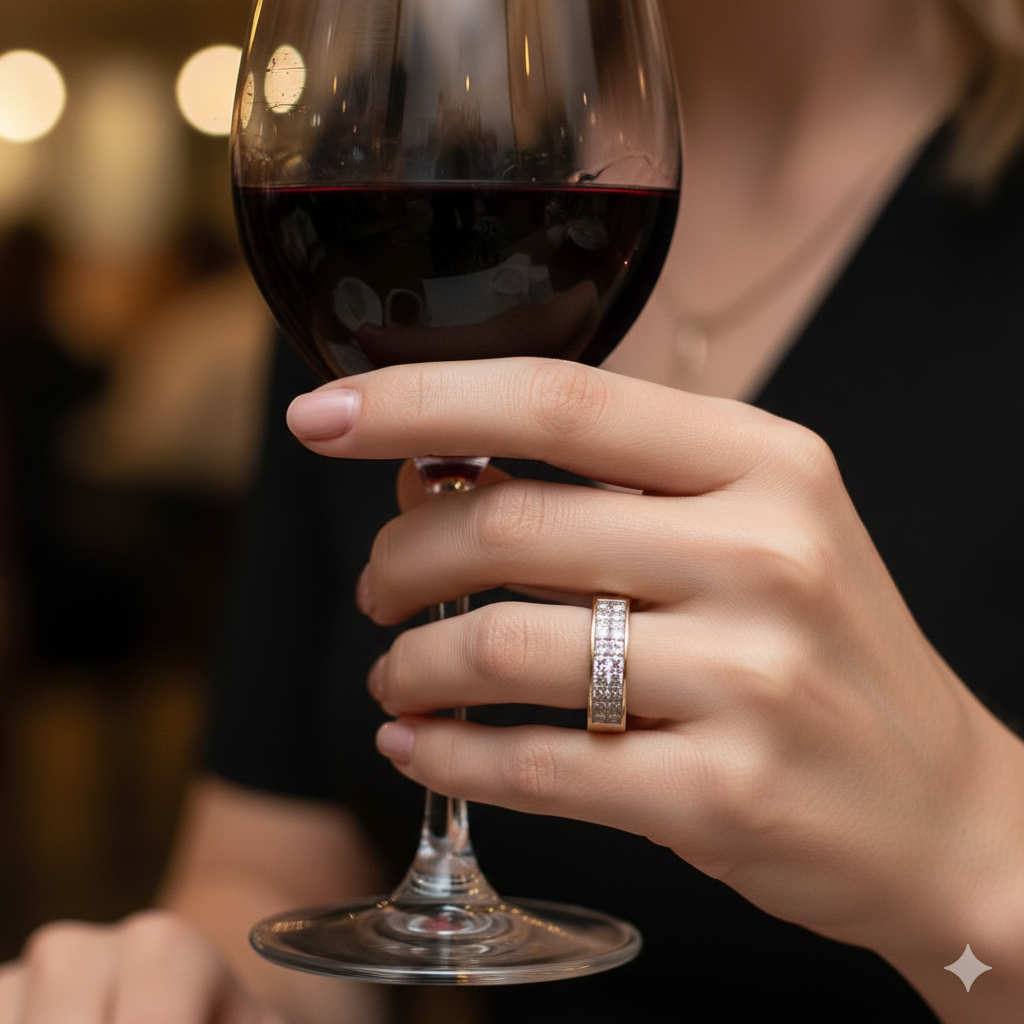 14K Gold & Pave Diamond Elegant Ring