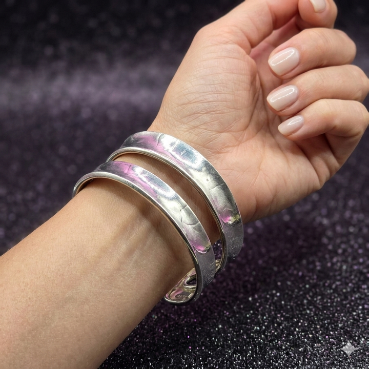 Sterling Silver Chunky, Wide Split Cuff Bracelet