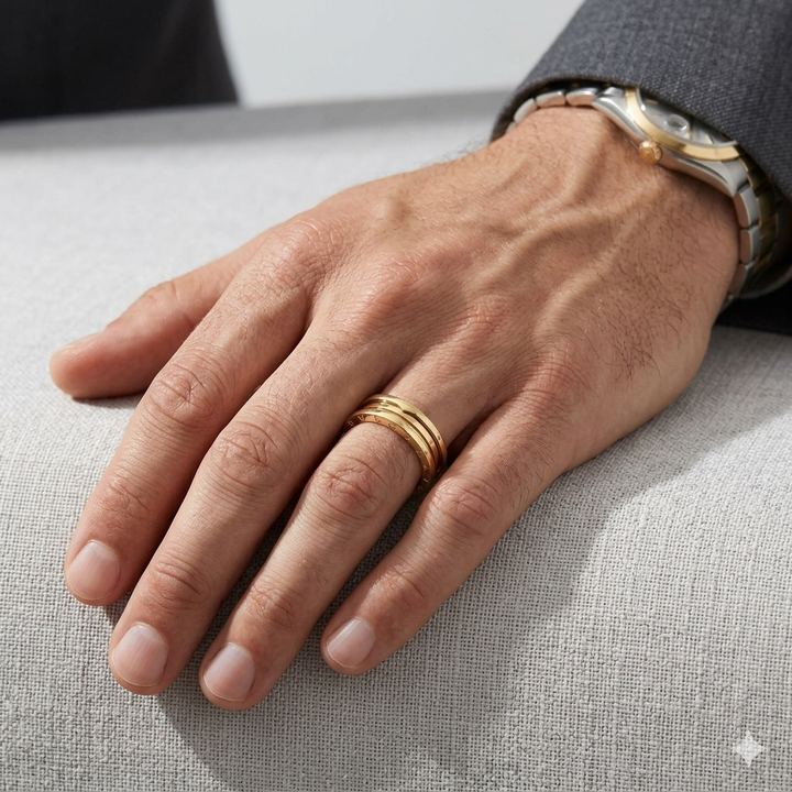 Authentic BVLGARI B.zero1 18K Yellow Gold Band Ring