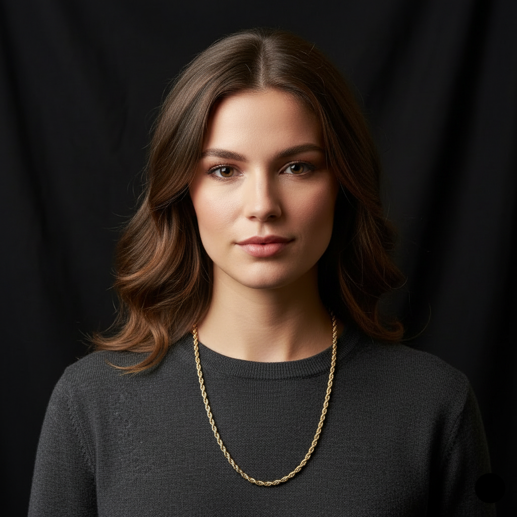 14K Gold Woman's or Man's Traditional Rope Link Necklace
