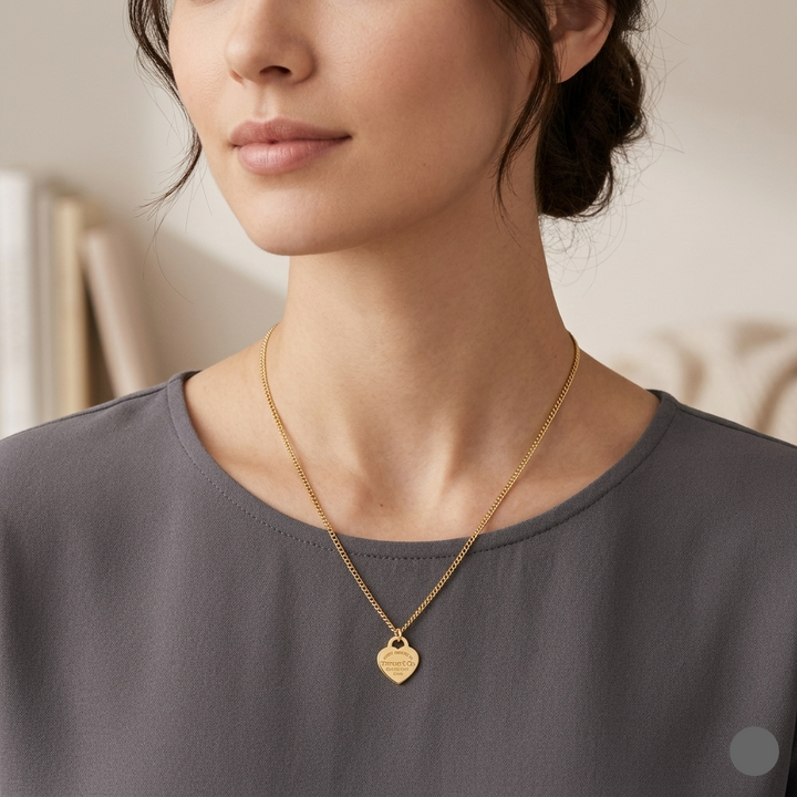 18K Gold Tiffany & Co. "Please Return" Heart Necklace