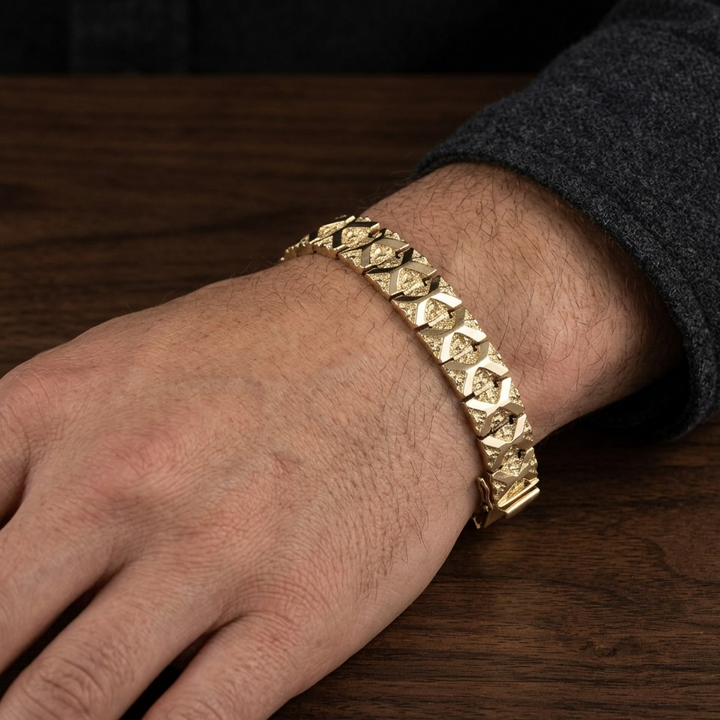 14K Gold Dichotomy Chunky Statement Bracelet