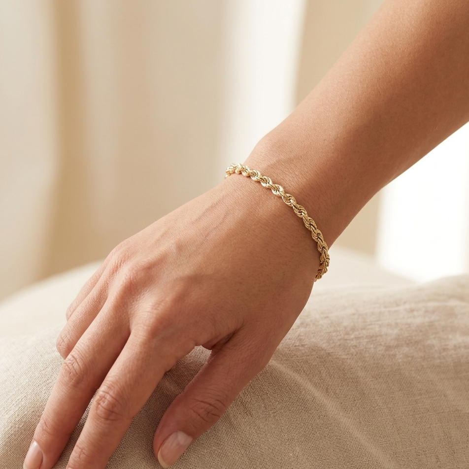 Classic 14K Yellow Gold Rope Bracelet