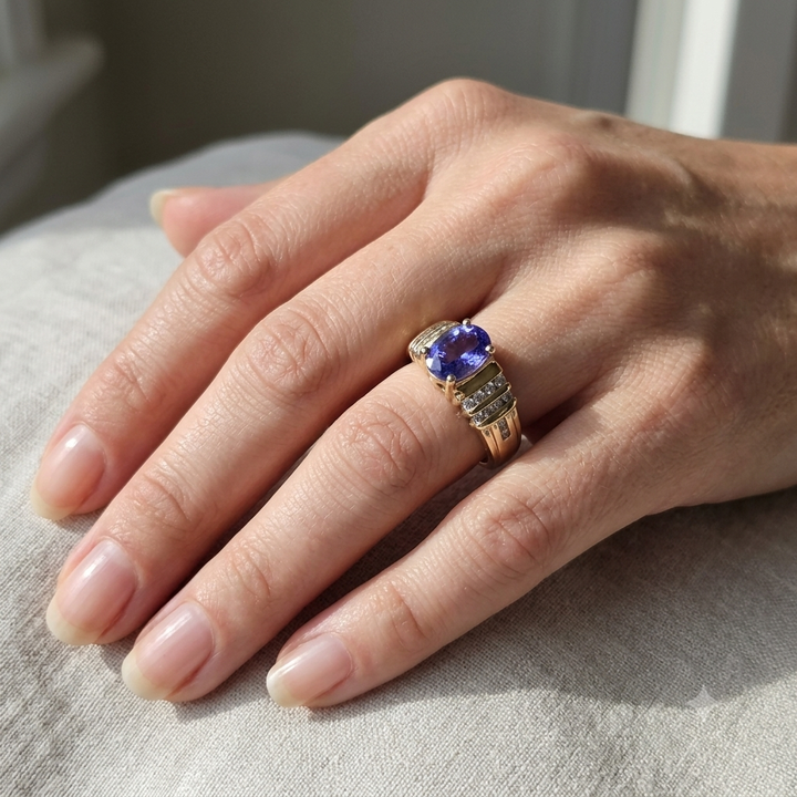 14K Gold, Tanzanite & Diamond Accented Statement Ring