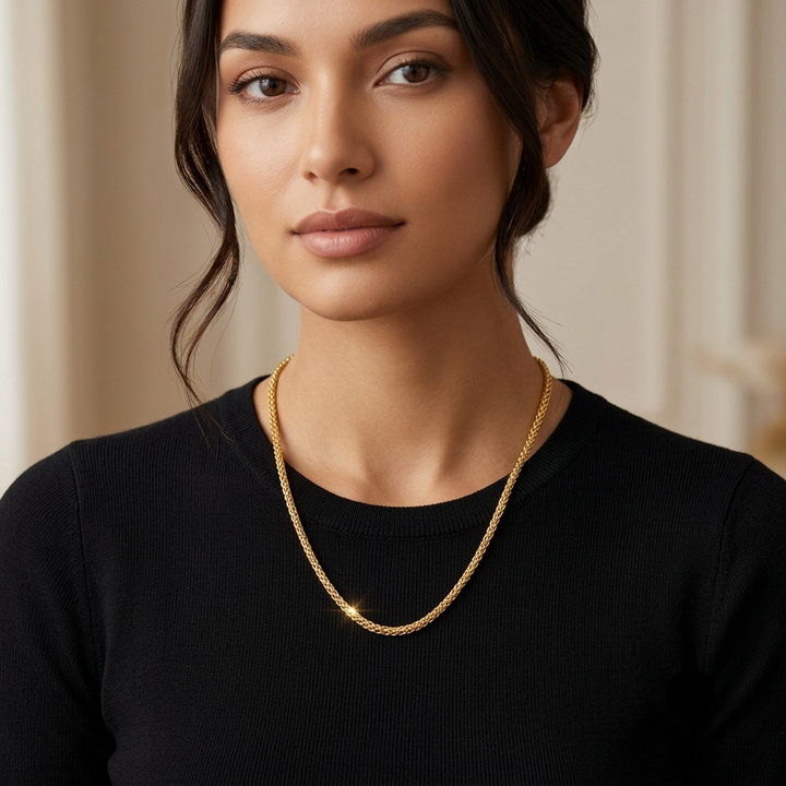 22K Gold Halabi Chain Link Necklace