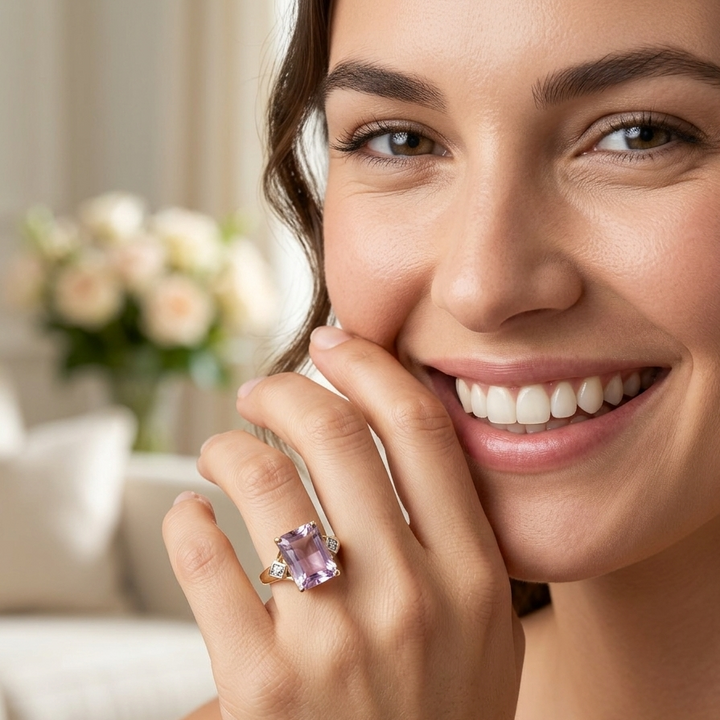 14k Gold, Ametrine & Diamond Elegant Statement Ring