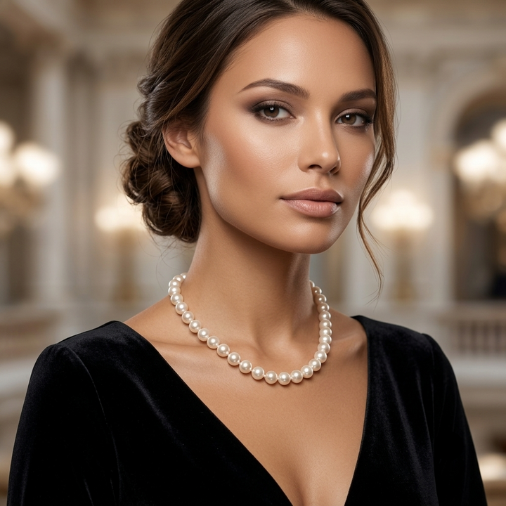 14K Gold Fortunoff Choker Length Pearl Necklace