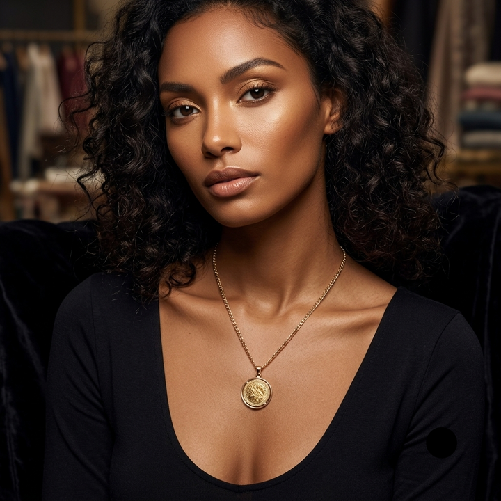 14K Gold Byzantine-Style Gold Coin Pendant Necklace