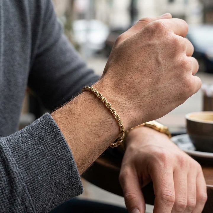 14K Gold Traditional Rope Everyday Bracelet
