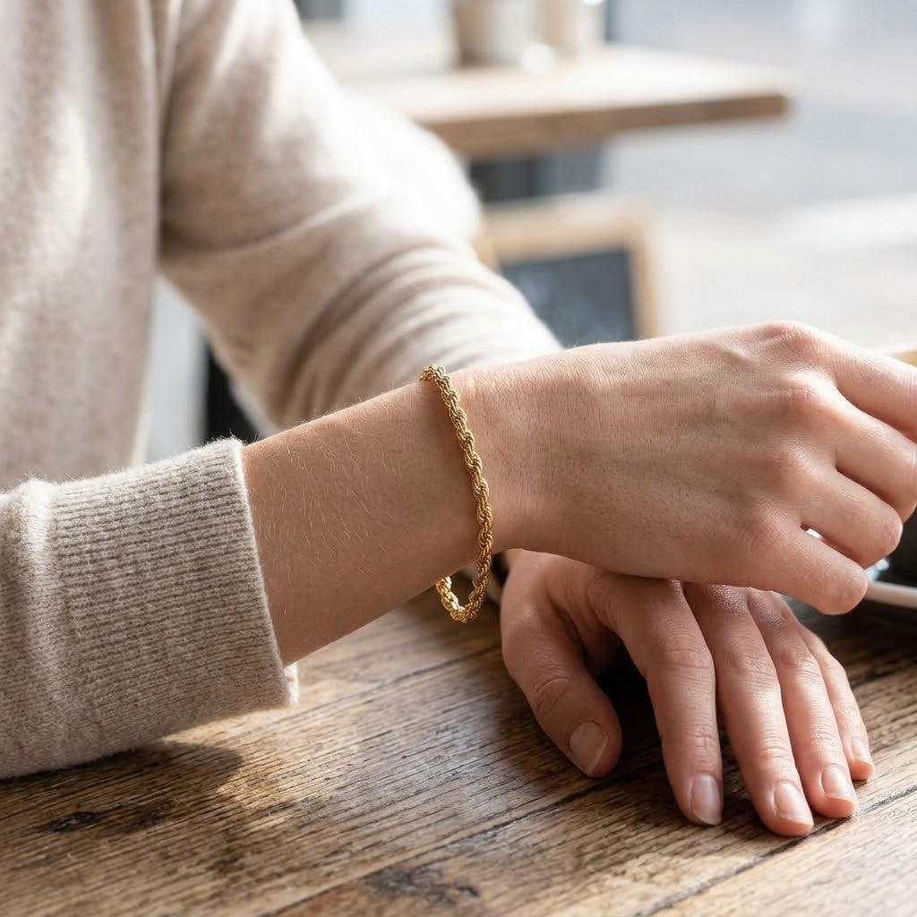 14K Gold Traditional Rope Everyday Bracelet