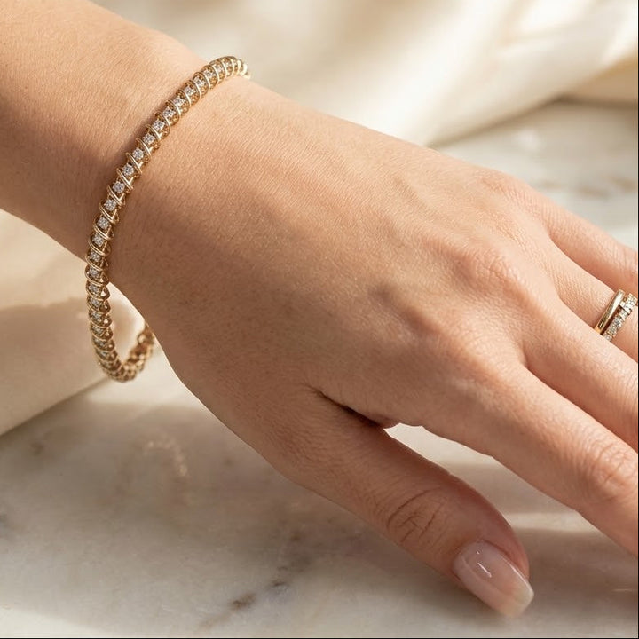 14K Gold & 50 Diamond "S" Link Tennis Bracelet