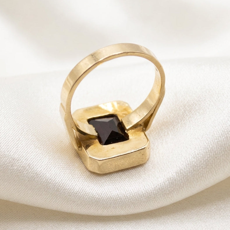 22k Gold & (est.)3.0+ Carat Cushion Cut Garnet Cocktail Ring
