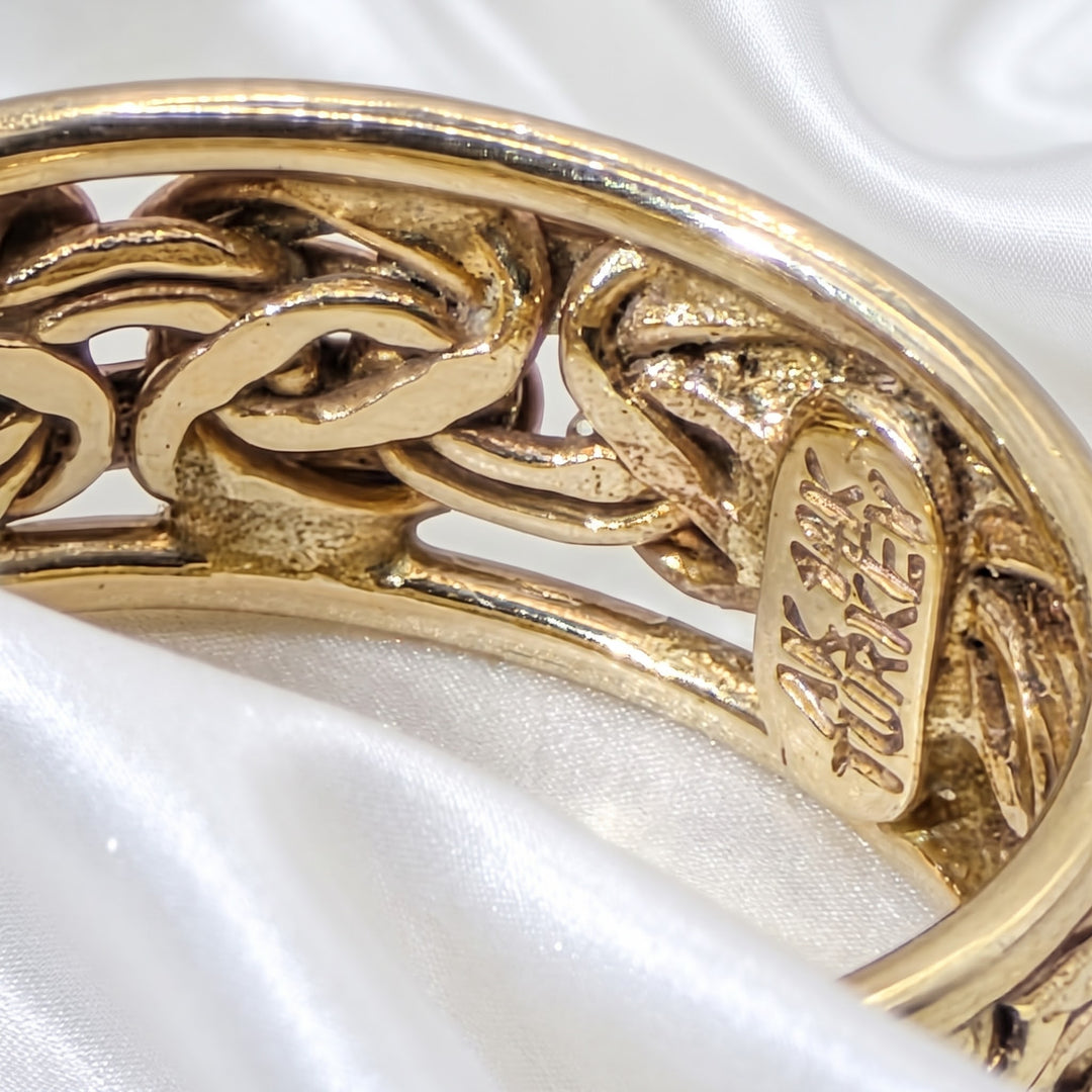 14K Gold Byzantine Weave Elegant Statement Ring