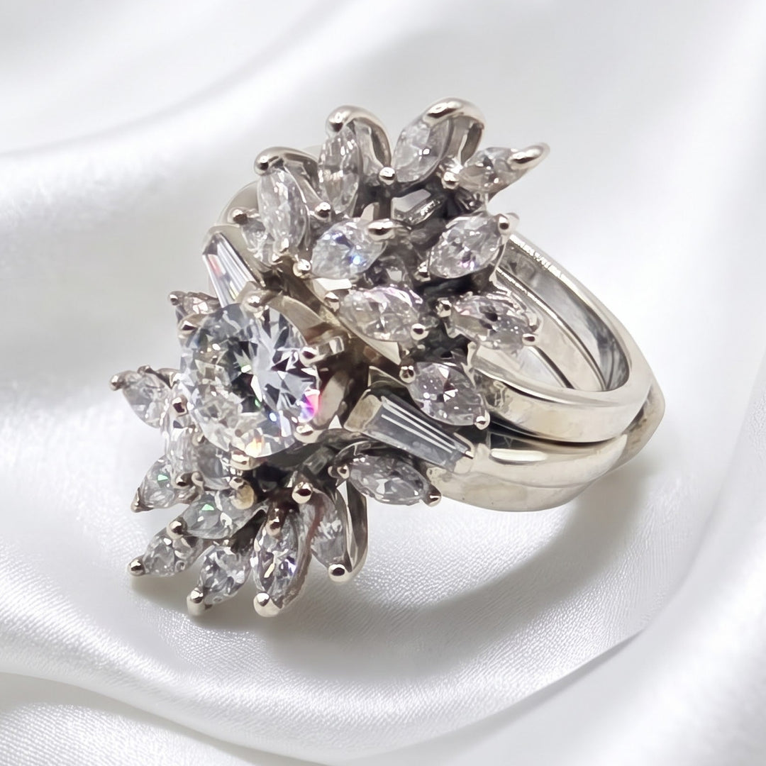 14K Gold & Diamond Statement/Engagement Ring w Enhancer