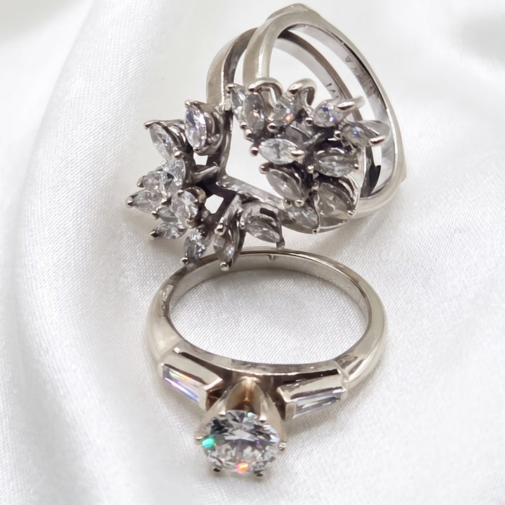 14K Gold & Diamond Statement/Engagement Ring w Enhancer