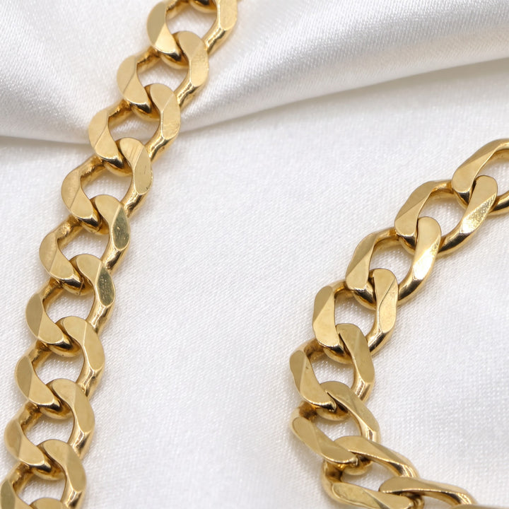 14K Gold Cuban Link Necklace w/ Cloisonne Egg Pendant