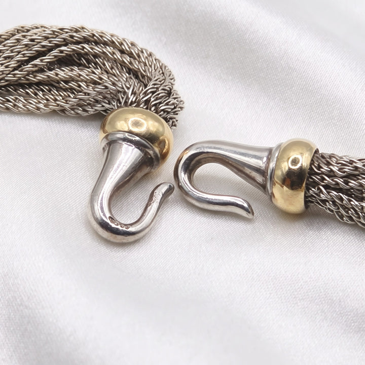 Sterling Silver & 18K Gold Multi-Strand "Inspired Type Tiffany" Choker
