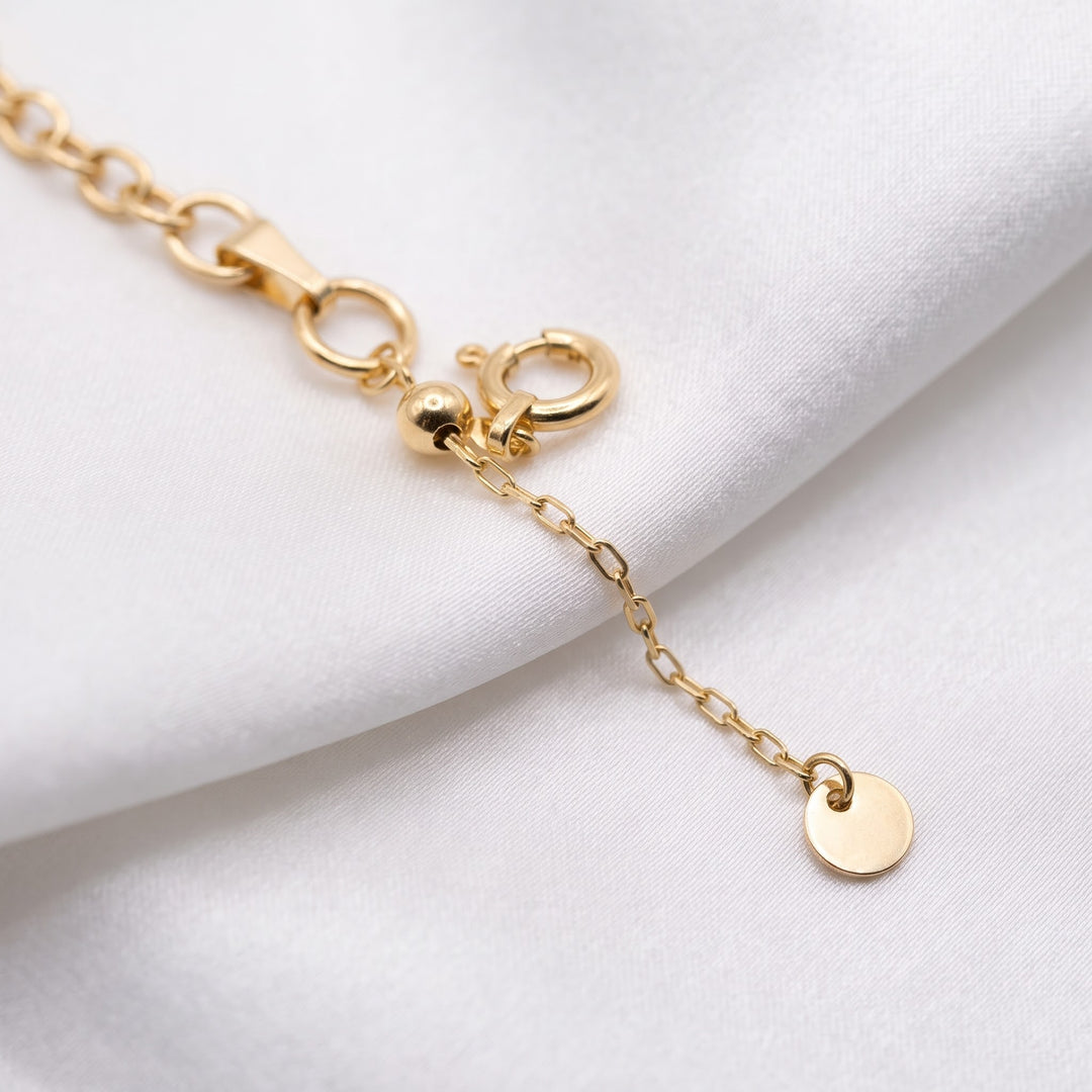 18K Gold Dense Curb Link Statement Bracelet