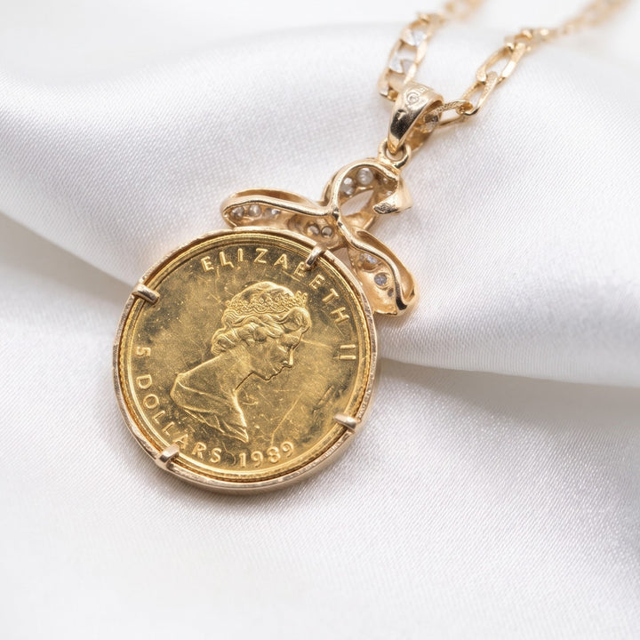 9999 Ultra-Fine Gold Coin, 14K Pendant & Diamond Necklace