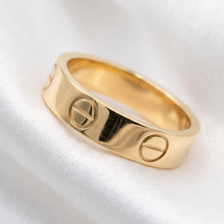 18K Gold Cartier-Like Love Statement Ring