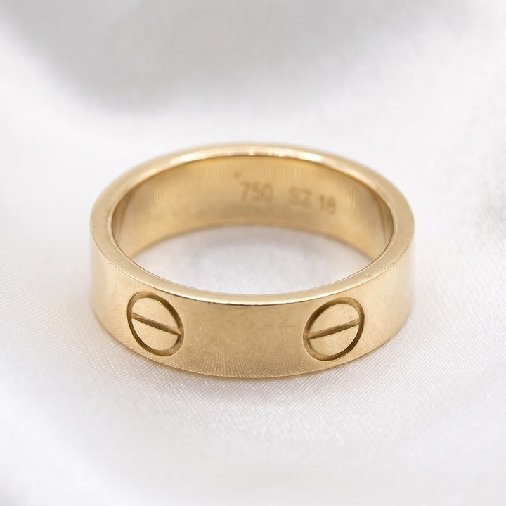 18K Gold Cartier-Like Love Statement Ring