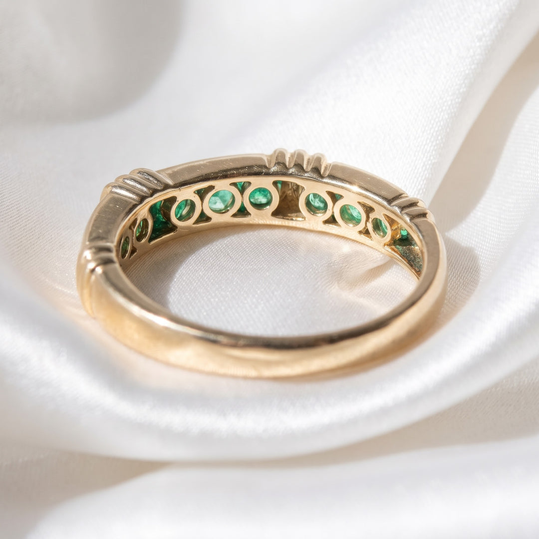 Authentic Effy 14K Gold & Emerald Anniversary Band Ring