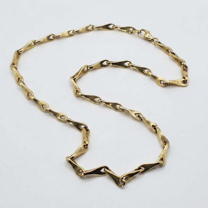 18K Gold Georg Jensen Reflect Slim Link Necklace